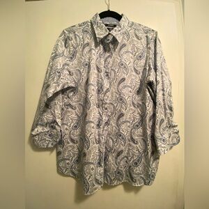 Stylish Blue & white Paisley WOMEN’s blouse.